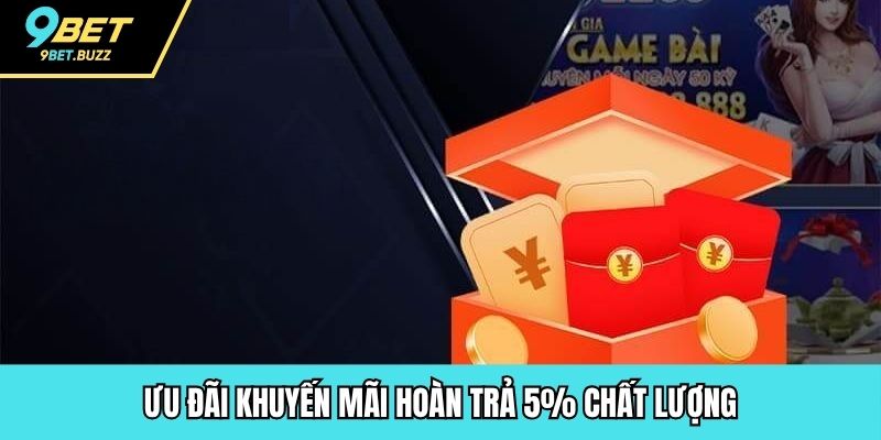 Ưu đãi khuyến mãi hoàn trả 5% chất lượng